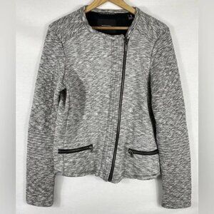 Maison Scotch Women’s Blazer 100% Cotton Jacket Sweater Gray Full Zip Size 2